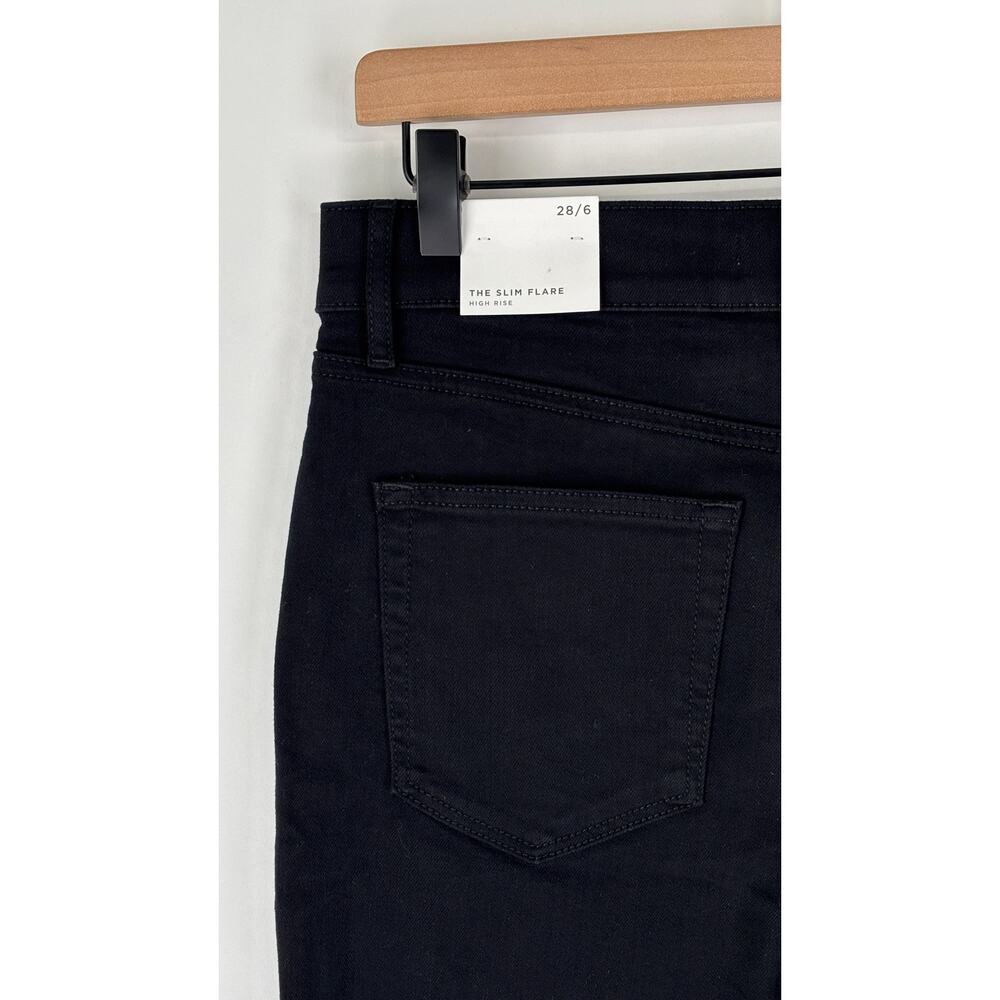 Loft The Slim Flare High Rise Black Denim Jeans Womens Size 6 New - Picture 7 of 11